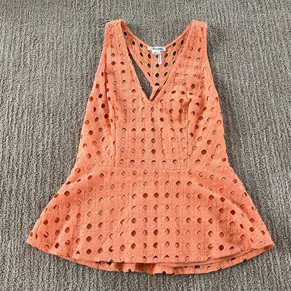 MarineBlu Orange Fit and Flare Tank Top